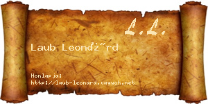 Laub Leonárd névjegykártya